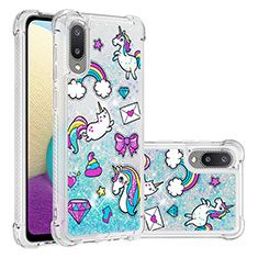 Silicone Candy Rubber TPU Bling-Bling Soft Case Cover S03 for Samsung Galaxy M02 Sky Blue