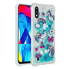 Silicone Candy Rubber TPU Bling-Bling Soft Case Cover S03 for Samsung Galaxy M10 Sky Blue