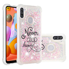 Silicone Candy Rubber TPU Bling-Bling Soft Case Cover S03 for Samsung Galaxy M11 Pink