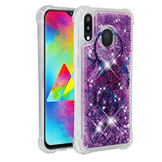 Silicone Candy Rubber TPU Bling-Bling Soft Case Cover S03 for Samsung Galaxy M20 Purple