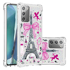Silicone Candy Rubber TPU Bling-Bling Soft Case Cover S03 for Samsung Galaxy Note 20 5G Pink