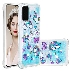 Silicone Candy Rubber TPU Bling-Bling Soft Case Cover S03 for Samsung Galaxy S20 5G Sky Blue