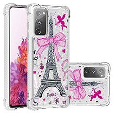 Silicone Candy Rubber TPU Bling-Bling Soft Case Cover S03 for Samsung Galaxy S20 FE 4G Pink