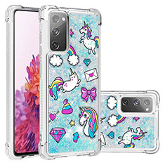 Silicone Candy Rubber TPU Bling-Bling Soft Case Cover S03 for Samsung Galaxy S20 FE 4G Sky Blue