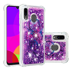 Silicone Candy Rubber TPU Bling-Bling Soft Case Cover S04 for Samsung Galaxy A20 Purple