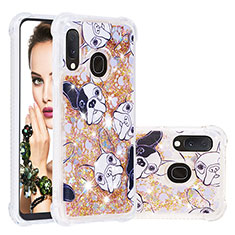Silicone Candy Rubber TPU Bling-Bling Soft Case Cover S04 for Samsung Galaxy A20e Gold