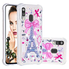 Silicone Candy Rubber TPU Bling-Bling Soft Case Cover S04 for Samsung Galaxy A40 Pink