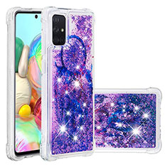 Silicone Candy Rubber TPU Bling-Bling Soft Case Cover S04 for Samsung Galaxy A71 4G A715 Purple