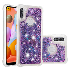 Silicone Candy Rubber TPU Bling-Bling Soft Case Cover S04 for Samsung Galaxy M11 Purple