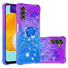 Silicone Candy Rubber TPU Bling-Bling Soft Case Cover with Finger Ring Stand S02 for Samsung Galaxy A13 5G Purple