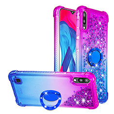 Silicone Candy Rubber TPU Bling-Bling Soft Case Cover with Finger Ring Stand S02 for Samsung Galaxy M10 Purple