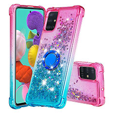 Silicone Candy Rubber TPU Bling-Bling Soft Case Cover with Finger Ring Stand S02 for Samsung Galaxy M40S Pink