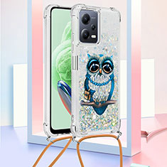 Silicone Candy Rubber TPU Bling-Bling Soft Case Cover with Lanyard Strap S02 for Xiaomi Redmi Note 12 5G Mixed
