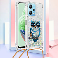 Silicone Candy Rubber TPU Bling-Bling Soft Case Cover with Lanyard Strap YB2 for Xiaomi Redmi Note 12 5G Mixed