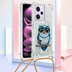 Silicone Candy Rubber TPU Bling-Bling Soft Case Cover with Lanyard Strap YB2 for Xiaomi Redmi Note 12 Pro 5G Mixed