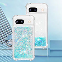 Silicone Candy Rubber TPU Bling-Bling Soft Case Cover YB3 for Google Pixel 8a 5G Sky Blue