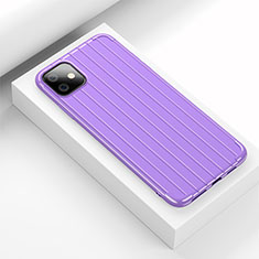 Silicone Candy Rubber TPU Line Soft Case Cover C01 for Apple iPhone 11 Purple