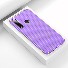 Silicone Candy Rubber TPU Line Soft Case Cover C01 for Huawei Honor 20i Purple