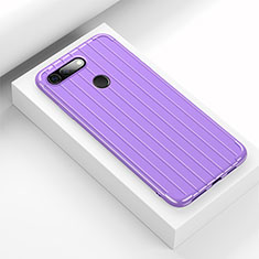Silicone Candy Rubber TPU Line Soft Case Cover C01 for Huawei Honor View 20 Purple