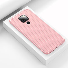 Silicone Candy Rubber TPU Line Soft Case Cover C01 for Huawei Mate 20 X 5G Pink