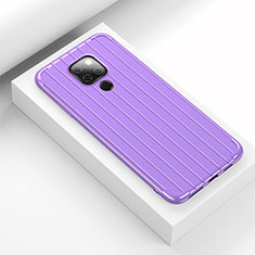 Silicone Candy Rubber TPU Line Soft Case Cover C01 for Huawei Mate 20 X 5G Purple