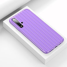 Silicone Candy Rubber TPU Line Soft Case Cover C01 for Huawei Nova 5 Pro Purple