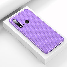 Silicone Candy Rubber TPU Line Soft Case Cover C01 for Huawei P20 Lite (2019) Purple