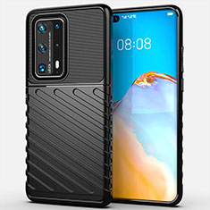Silicone Candy Rubber TPU Line Soft Case Cover C01 for Huawei P40 Pro+ Plus Black