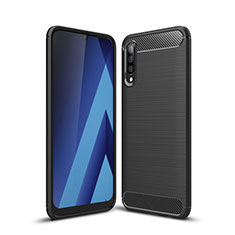 Silicone Candy Rubber TPU Line Soft Case Cover C01 for Samsung Galaxy A70 Black
