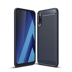 Silicone Candy Rubber TPU Line Soft Case Cover C01 for Samsung Galaxy A70 Blue