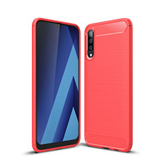 Silicone Candy Rubber TPU Line Soft Case Cover C01 for Samsung Galaxy A70 Red