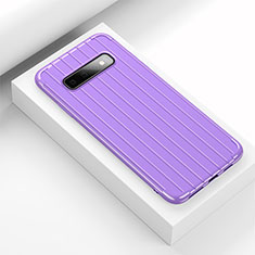 Silicone Candy Rubber TPU Line Soft Case Cover C01 for Samsung Galaxy S10 5G Purple