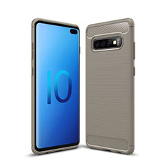 Silicone Candy Rubber TPU Line Soft Case Cover C01 for Samsung Galaxy S10 Plus Gray