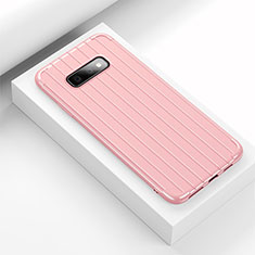 Silicone Candy Rubber TPU Line Soft Case Cover C01 for Samsung Galaxy S10e Pink