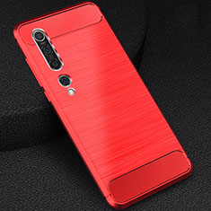 Silicone Candy Rubber TPU Line Soft Case Cover C01 for Xiaomi Mi 10 Red