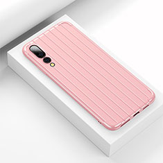 Silicone Candy Rubber TPU Line Soft Case Cover C02 for Huawei P20 Pro Pink