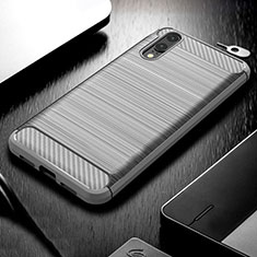 Silicone Candy Rubber TPU Line Soft Case Cover C02 for Huawei P20 Silver