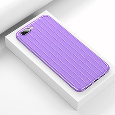 Silicone Candy Rubber TPU Line Soft Case Cover C02 for Oppo R17 Neo Purple