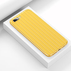 Silicone Candy Rubber TPU Line Soft Case Cover C02 for Oppo R17 Neo Yellow