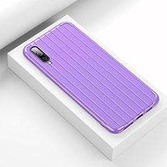 Silicone Candy Rubber TPU Line Soft Case Cover C02 for Samsung Galaxy A70 Purple