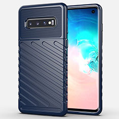 Silicone Candy Rubber TPU Line Soft Case Cover C02 for Samsung Galaxy S10 Blue