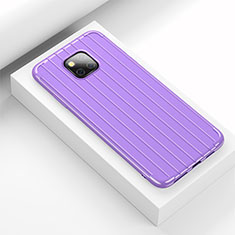 Silicone Candy Rubber TPU Line Soft Case Cover C03 for Huawei Mate 20 Pro Purple