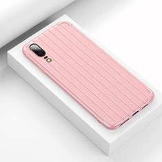 Silicone Candy Rubber TPU Line Soft Case Cover C03 for Huawei P20 Pink