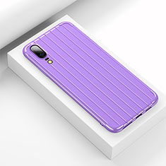 Silicone Candy Rubber TPU Line Soft Case Cover C03 for Huawei P20 Purple