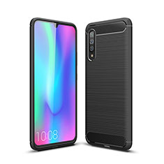 Silicone Candy Rubber TPU Line Soft Case Cover C04 for Samsung Galaxy A70 Black