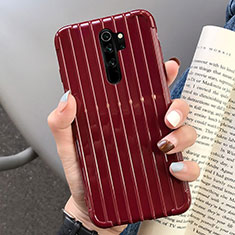 Silicone Candy Rubber TPU Line Soft Case Cover C04 for Xiaomi Redmi Note 8 Pro Red Wine