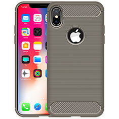 Silicone Candy Rubber TPU Line Soft Case Cover for Apple iPhone Xs Max Gray