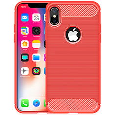 Silicone Candy Rubber TPU Line Soft Case Cover for Apple iPhone Xs Red