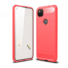 Silicone Candy Rubber TPU Line Soft Case Cover for Google Pixel 4a Red