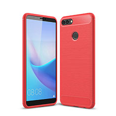 Silicone Candy Rubber TPU Line Soft Case Cover for Huawei Enjoy 8 Plus Red